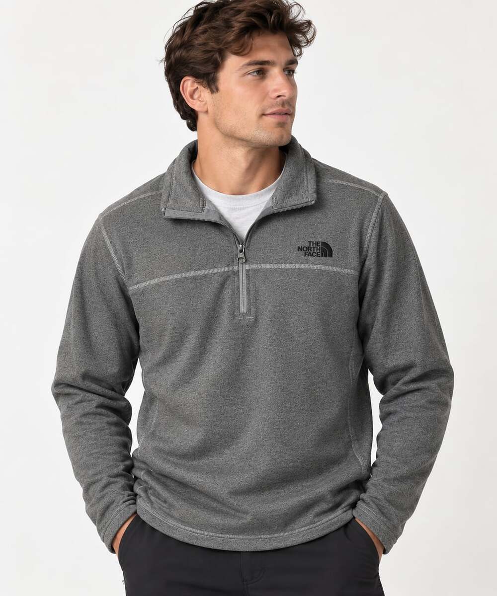 The North Face Men's FlashDry 1/4-Zip Gray Fleece Pullover Size Small